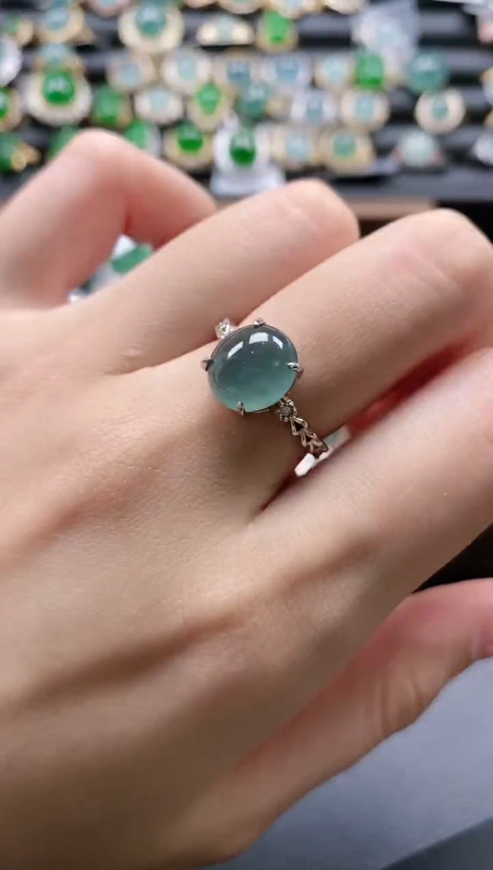 【闪购商品】翡翠戒指银S925镶嵌51511