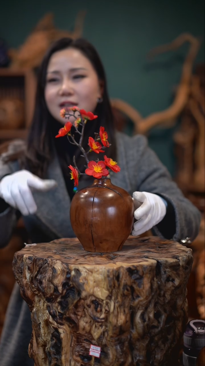 【闪购商品】枣木雷击枣木石榴瓶