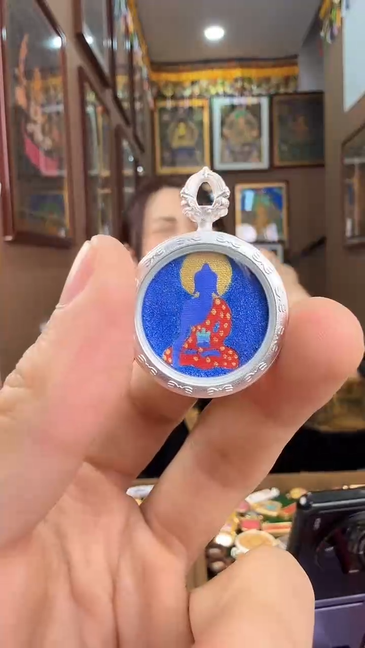 吊坠药师无相身-热贡纯手绘唐卡