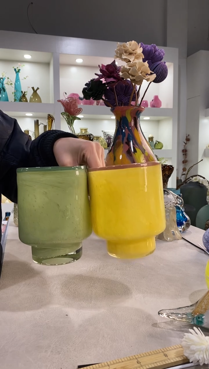 麦*慕忆家手作琉璃花瓶一对