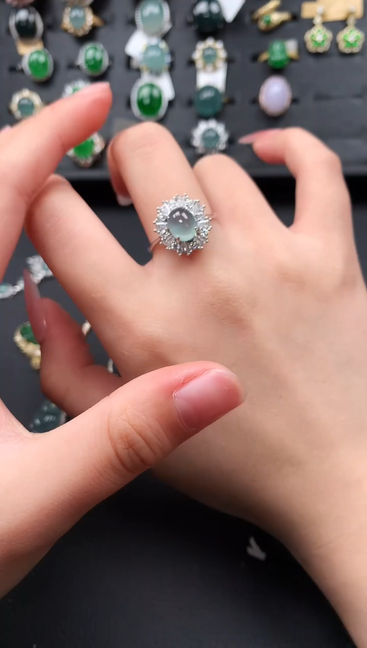 【闪购商品】翡翠戒指银S925镶嵌651324124