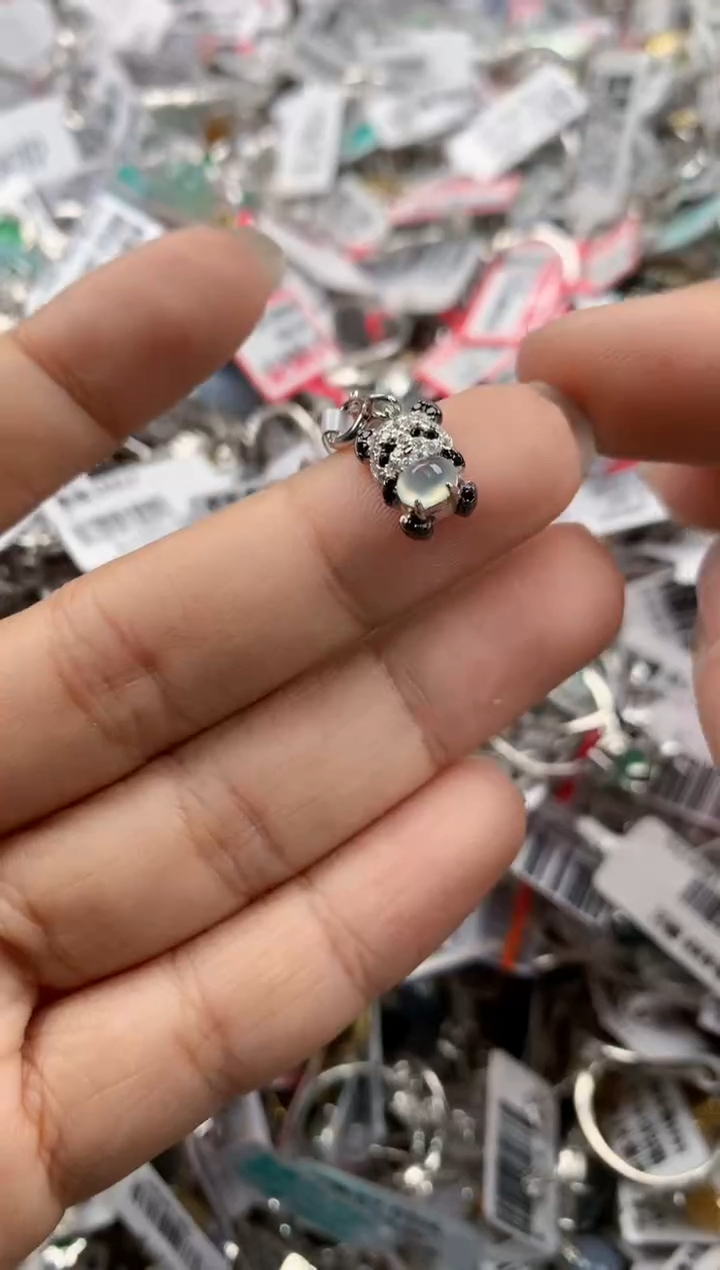 银S925镶嵌戒指翡翠999---1