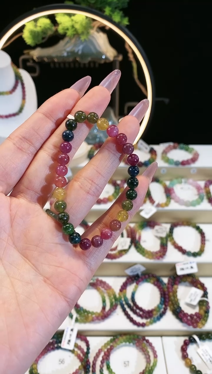 【闪购商品】碧玺手链未镶嵌 G2190素圈颜色微差