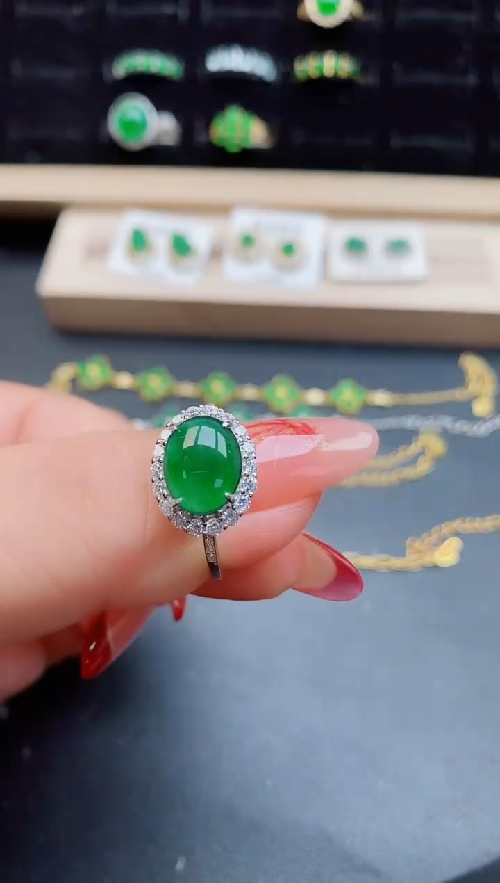 【闪购商品】翡翠戒指银S925镶嵌508550