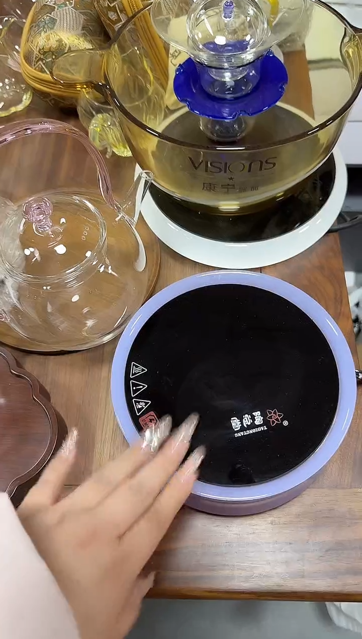 紫色竹节电陶炉  