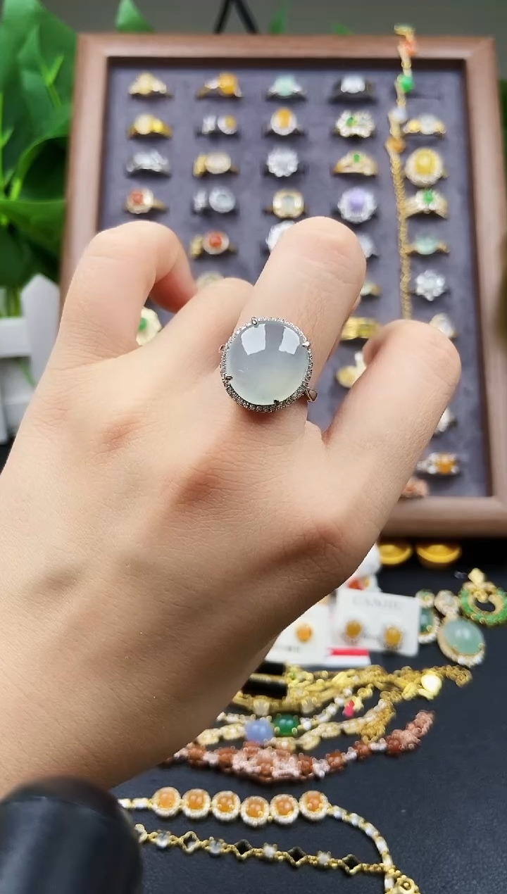 银S925镶嵌戒指翡翠12