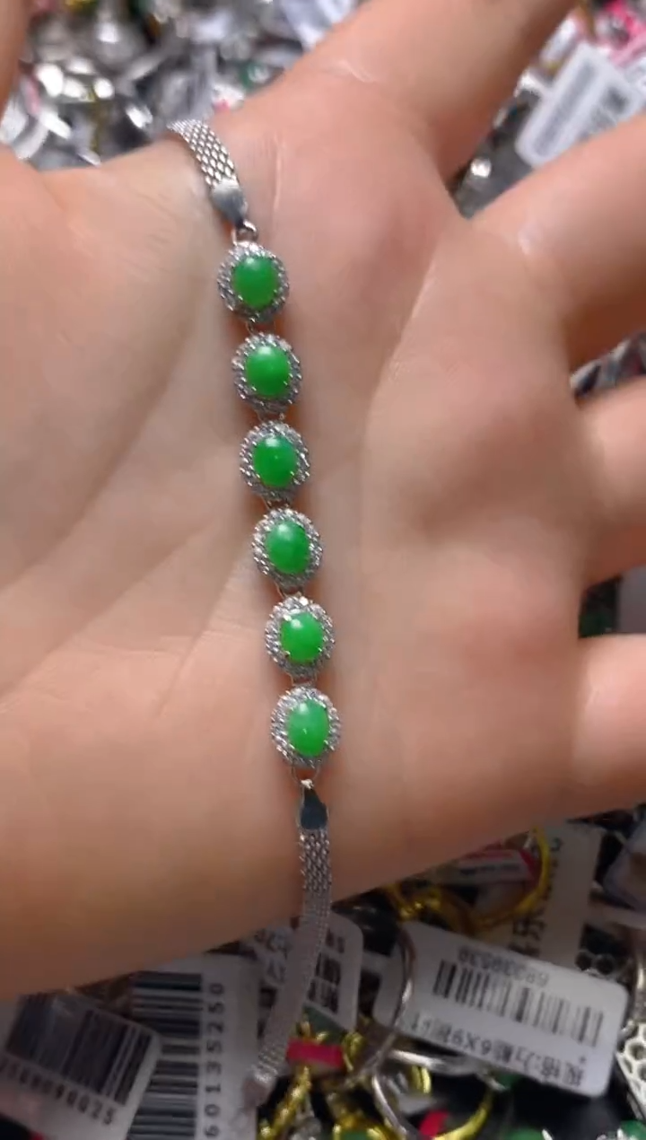 银S925镶嵌戒指翡翠百内无证书