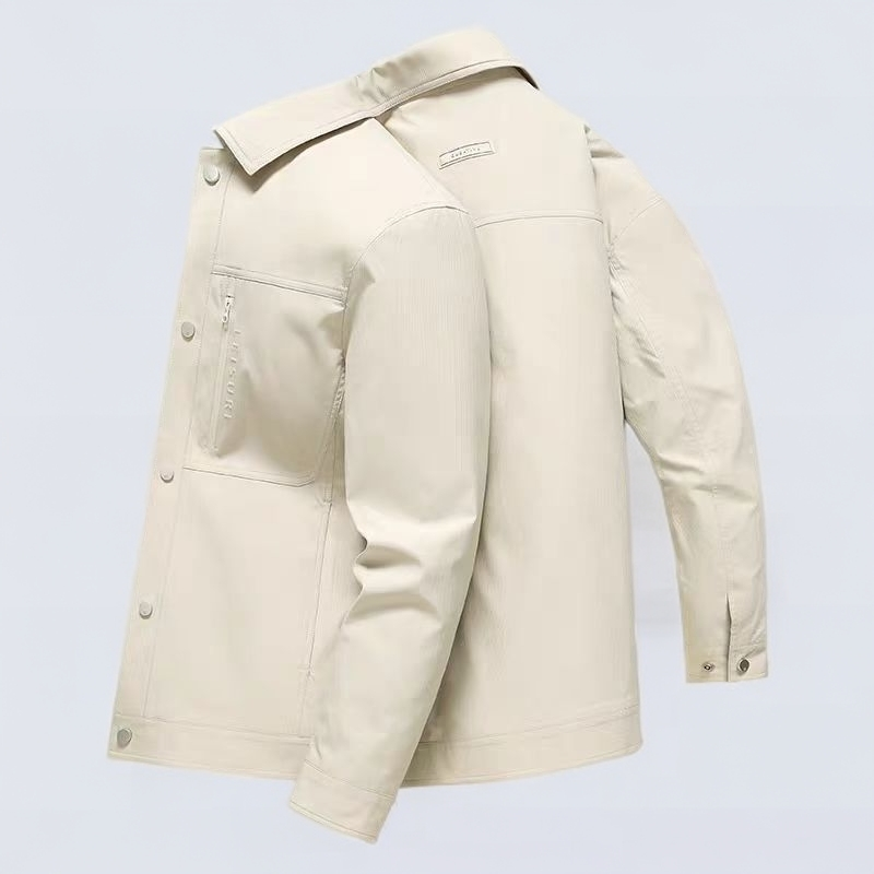 【夹克衫52005】男士春秋轻商务简约翻领都市休闲外套风衣夹克衫