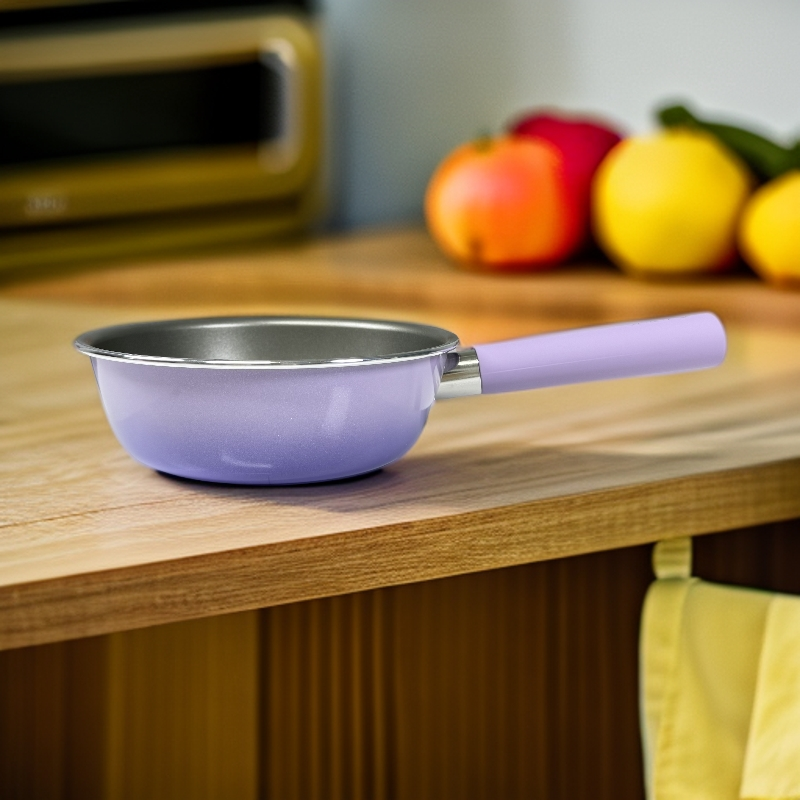 20cm渐变紫卡滋罗CAZIRO日本大金钛熔射不粘万能小炒锅宝宝辅食锅