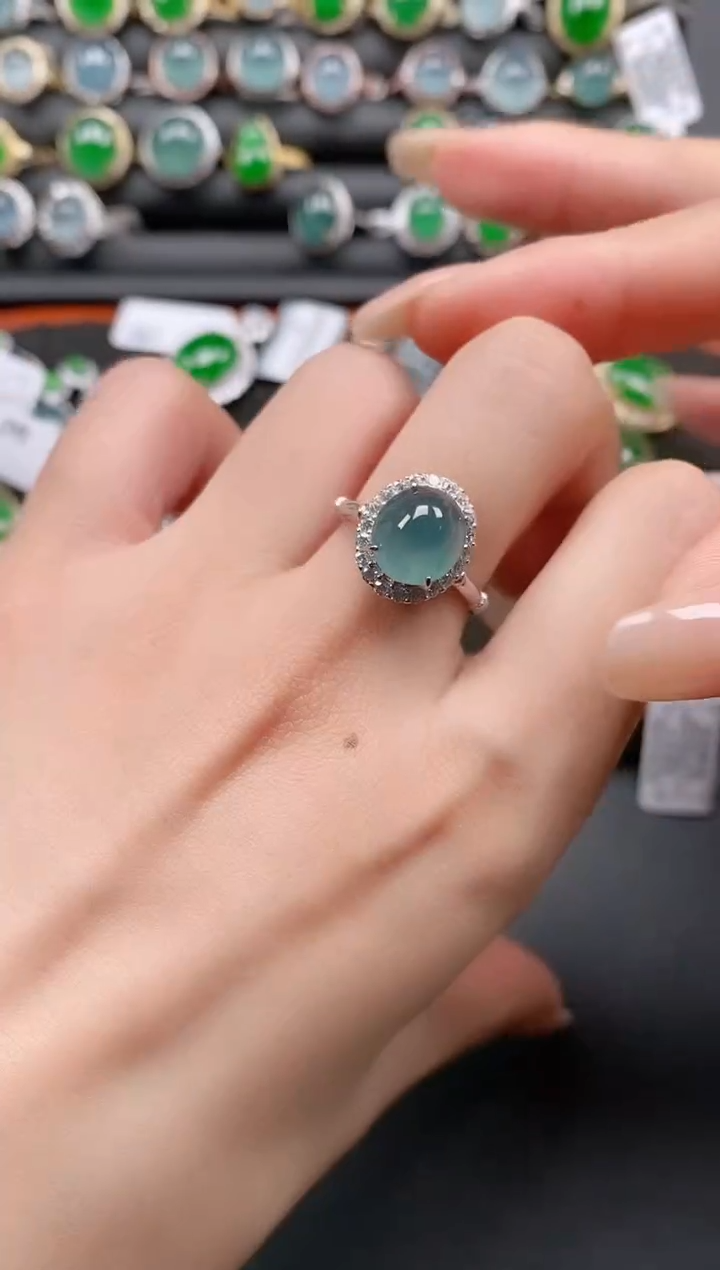 银S925镶嵌戒指翡翠11111