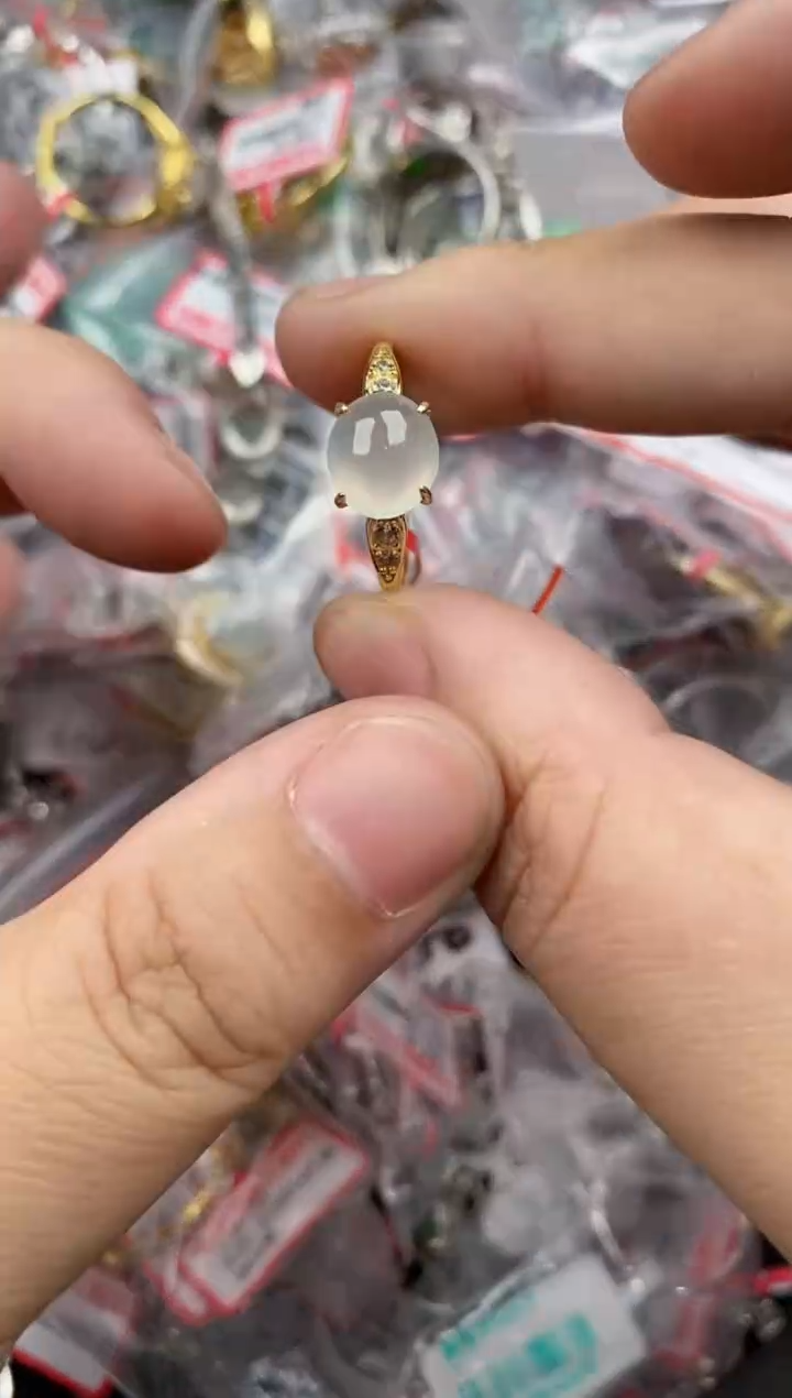 银S925镶嵌戒指翡翠13   6