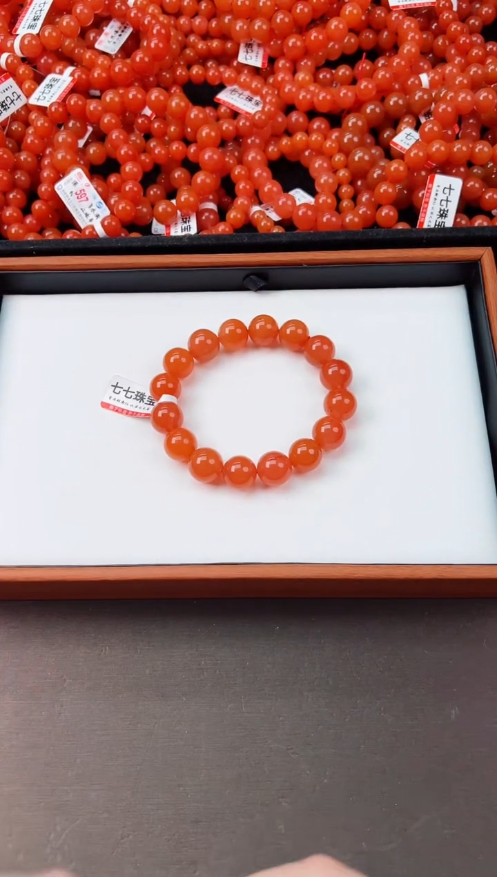 【闪购商品】南红玛瑙手串未镶嵌滴水洞亮光高品11+一条