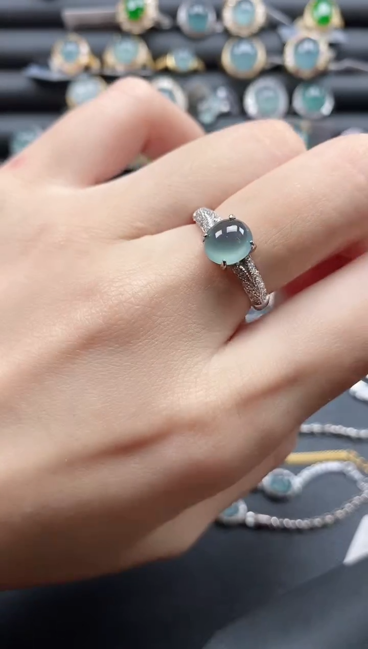 【闪购商品】翡翠戒指银S925镶嵌1111