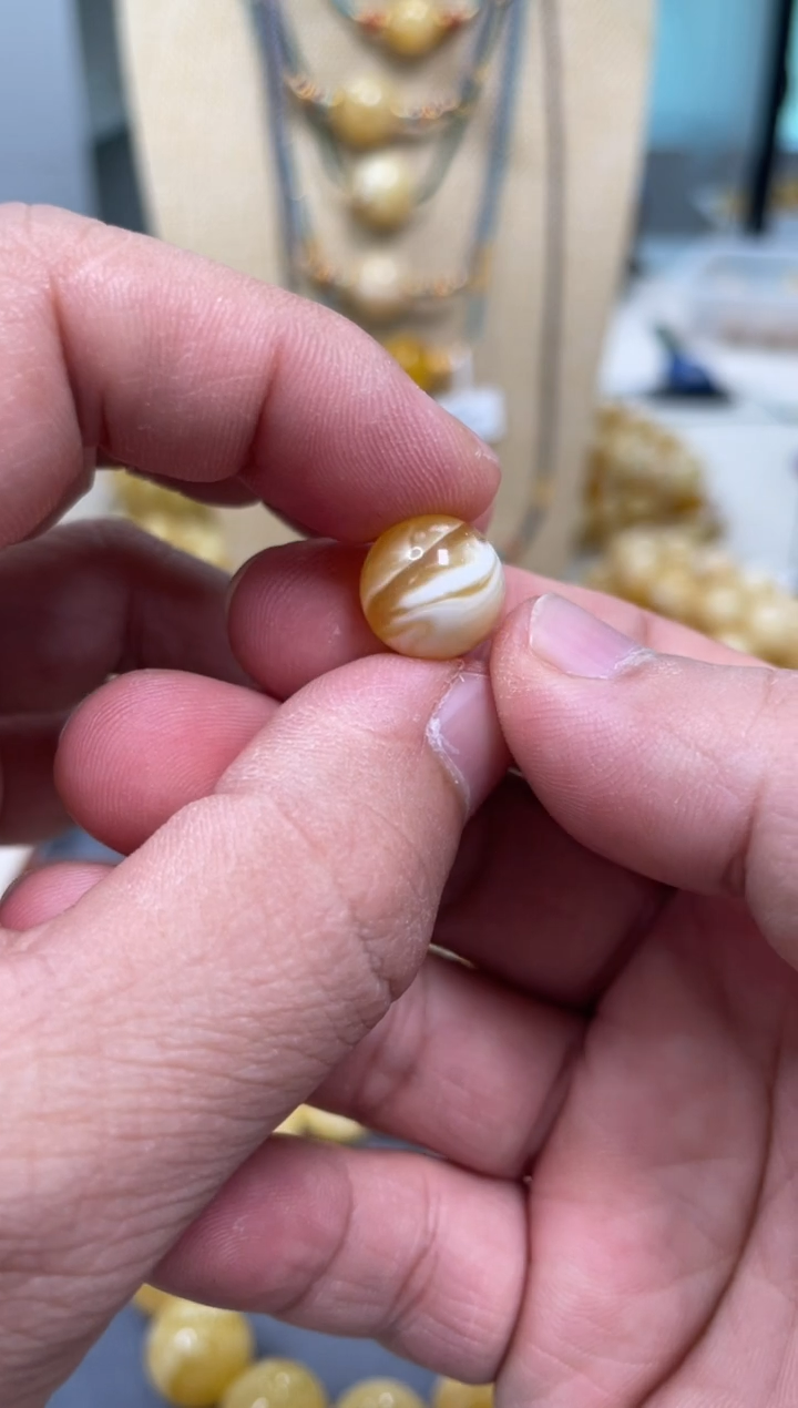 【闪购商品】琥珀颈饰未镶嵌原矿俄料蜜蜡圆珠12mm