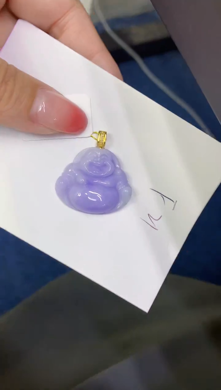 翡翠18K金镶嵌颈饰缅甸天然翡翠A货