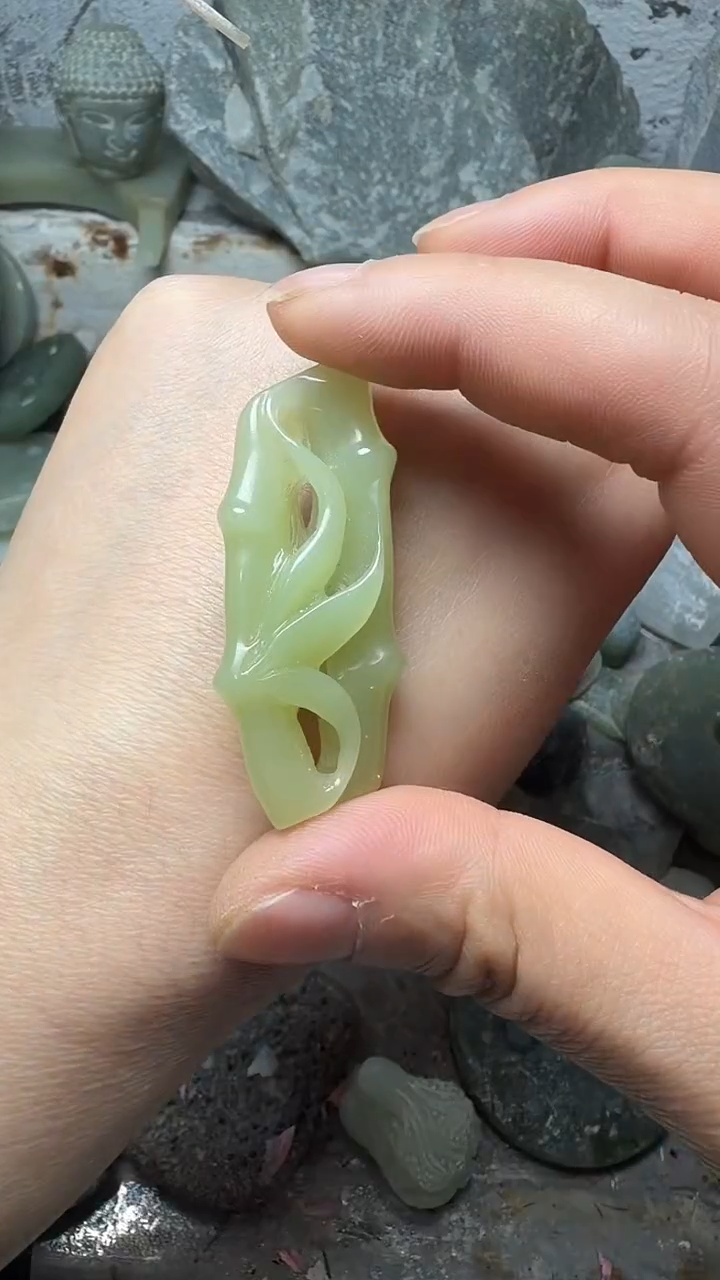 吊坠(赠链)未镶嵌和田玉竹节   祝福 节节高