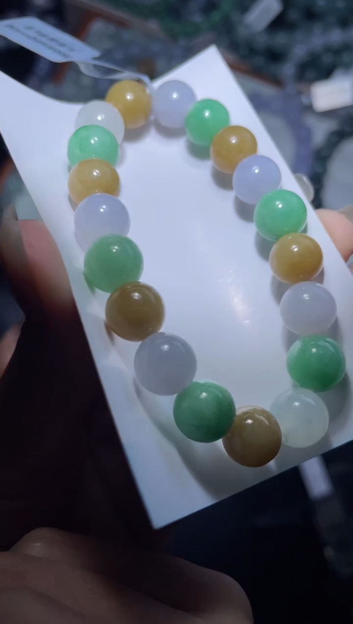 【闪购商品】定制翡翠未镶嵌天然缅甸A货翡翠手串65尺寸卡9+
