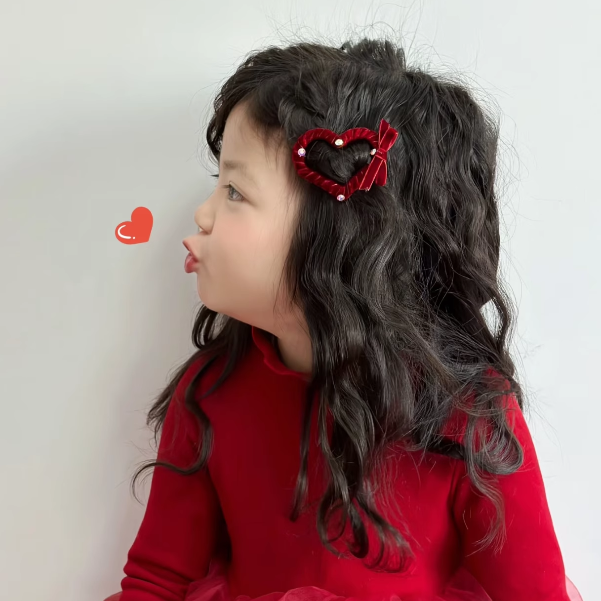 儿童发饰新年红色星星发夹宝宝可爱刘海夹女童边夹过年发卡头饰