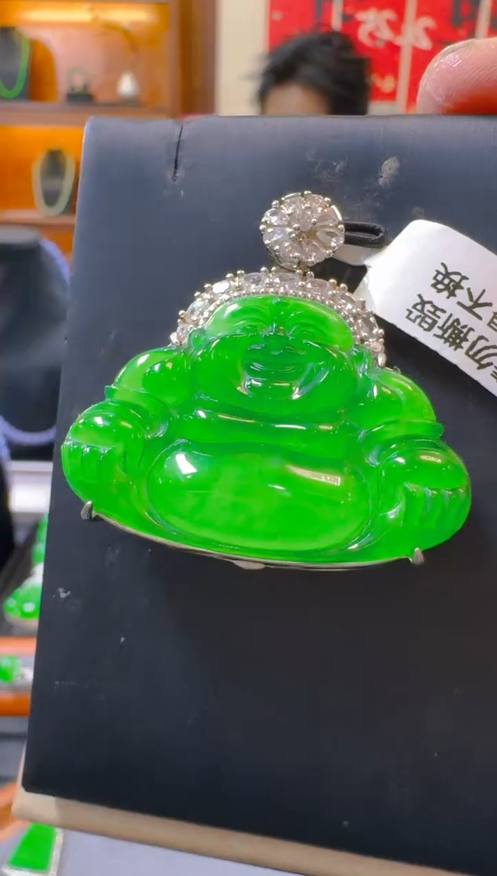 吊坠(赠链)银S925镶嵌翡翠天然A货翡翠