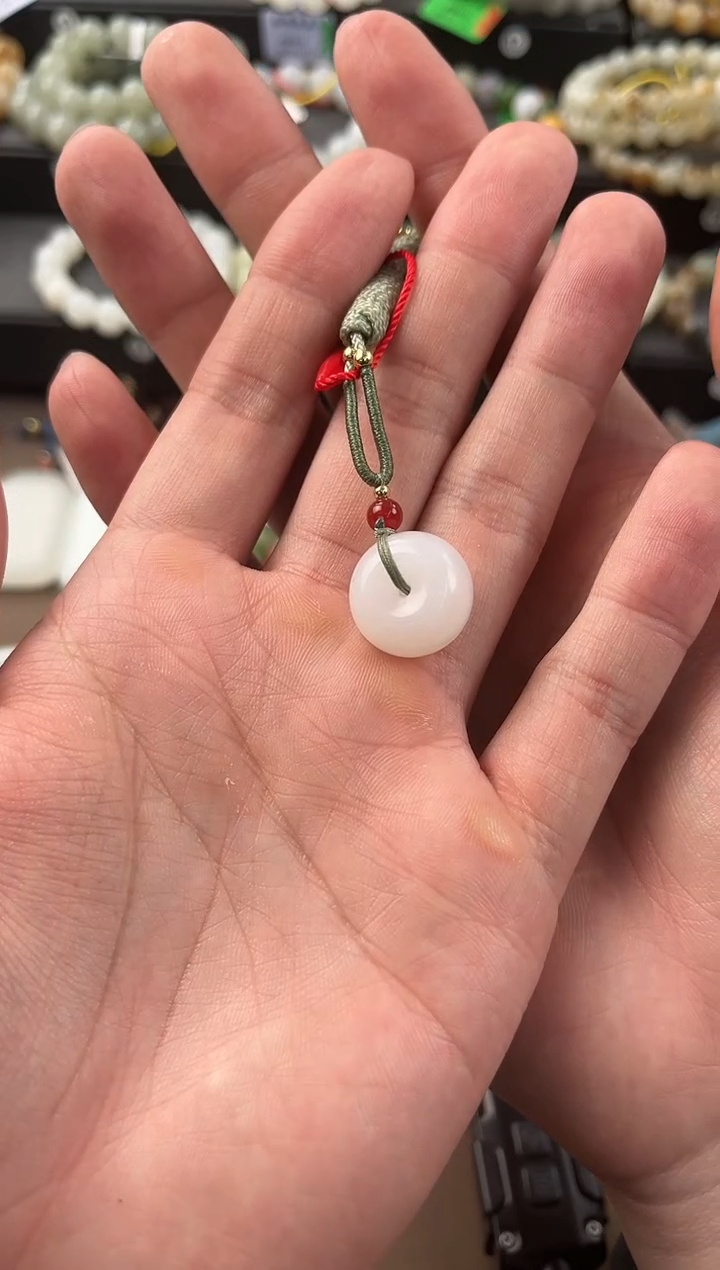 【闪购商品】和田玉未镶嵌平安扣且末天泰白玉小平安扣微色差