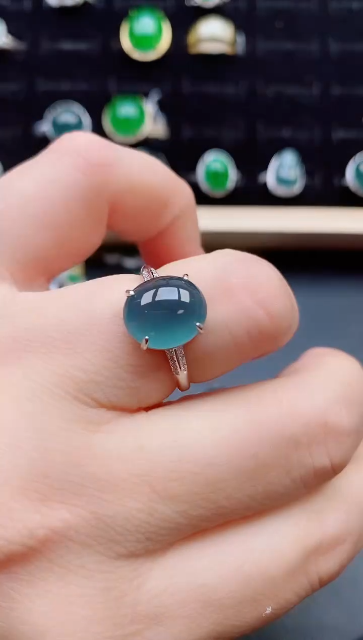 【闪购商品】翡翠戒指银S925镶嵌12112