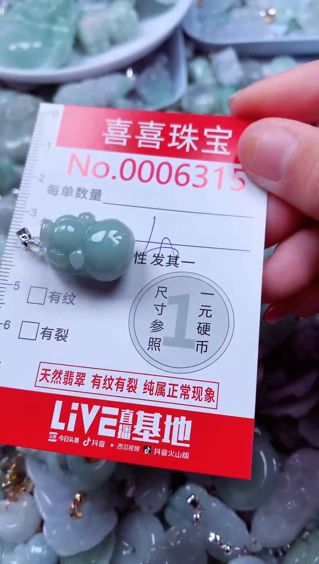 吊坠(不含链)未镶嵌翡翠6315