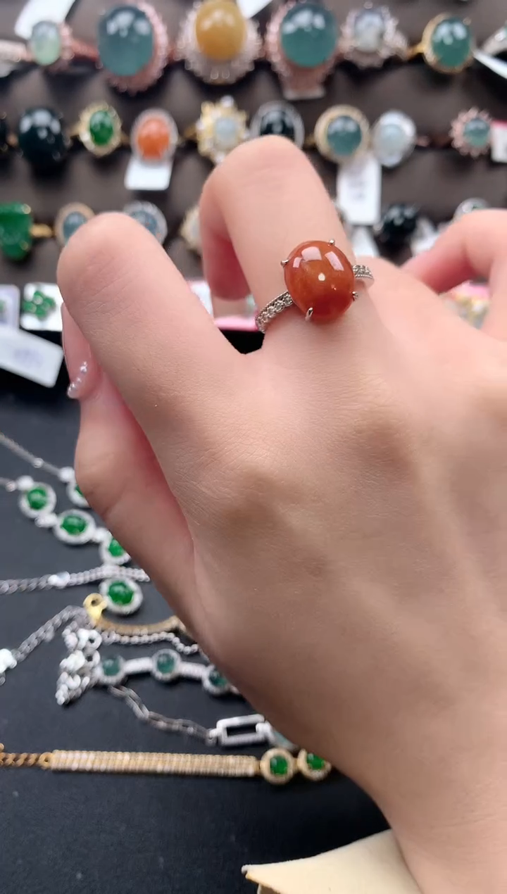 【闪购商品】翡翠戒指银S925镶嵌51214