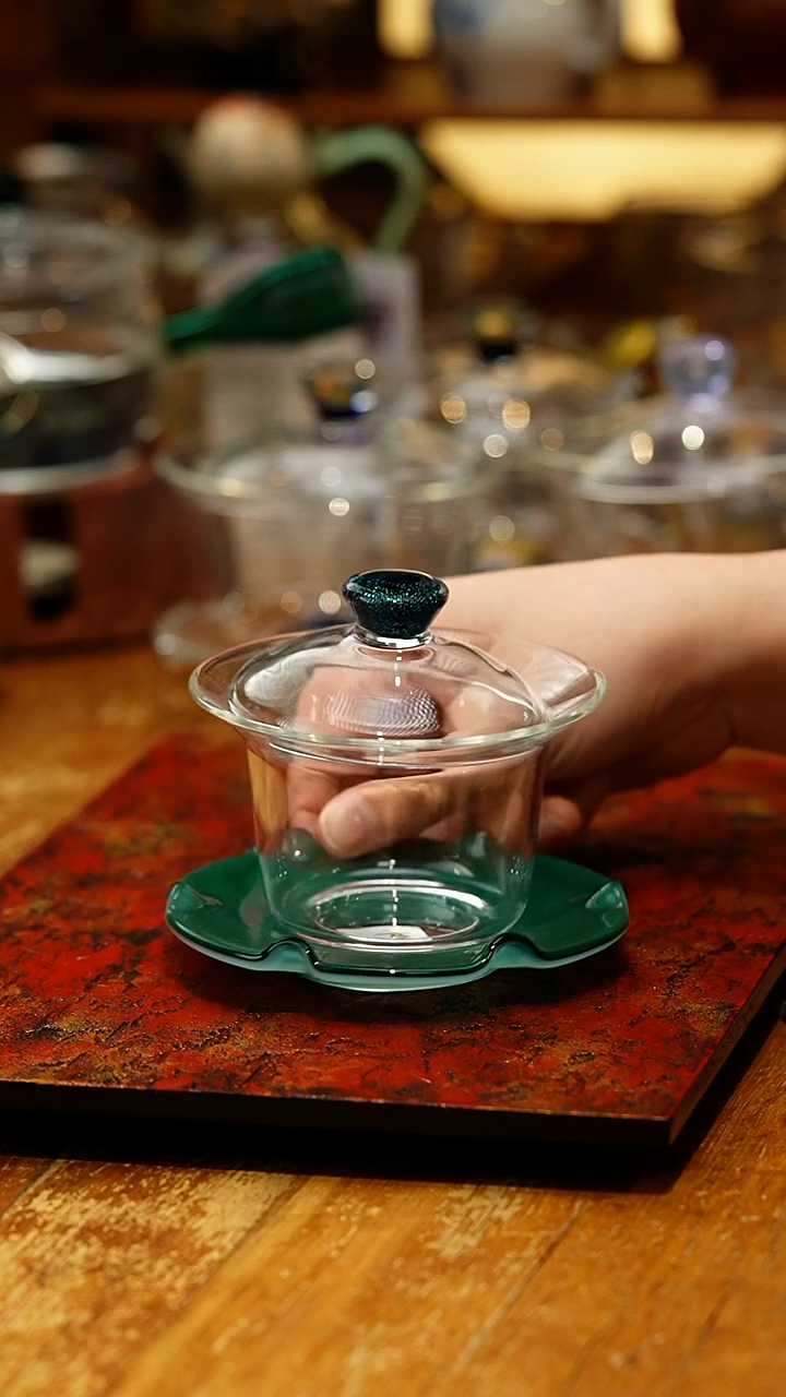 【闪购商品】禾器/绮彩禾荷盖碗/蓝玉