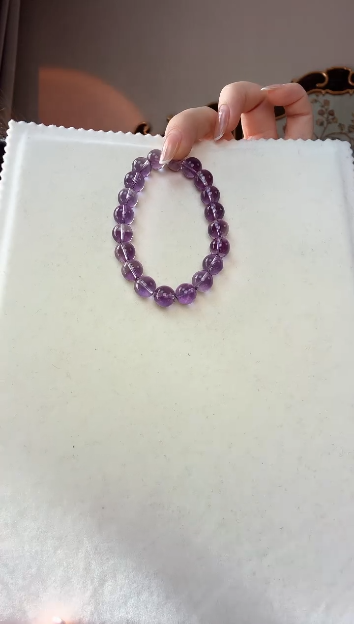 【闪购商品】水晶手链未镶嵌巴西紫水晶10mm+
