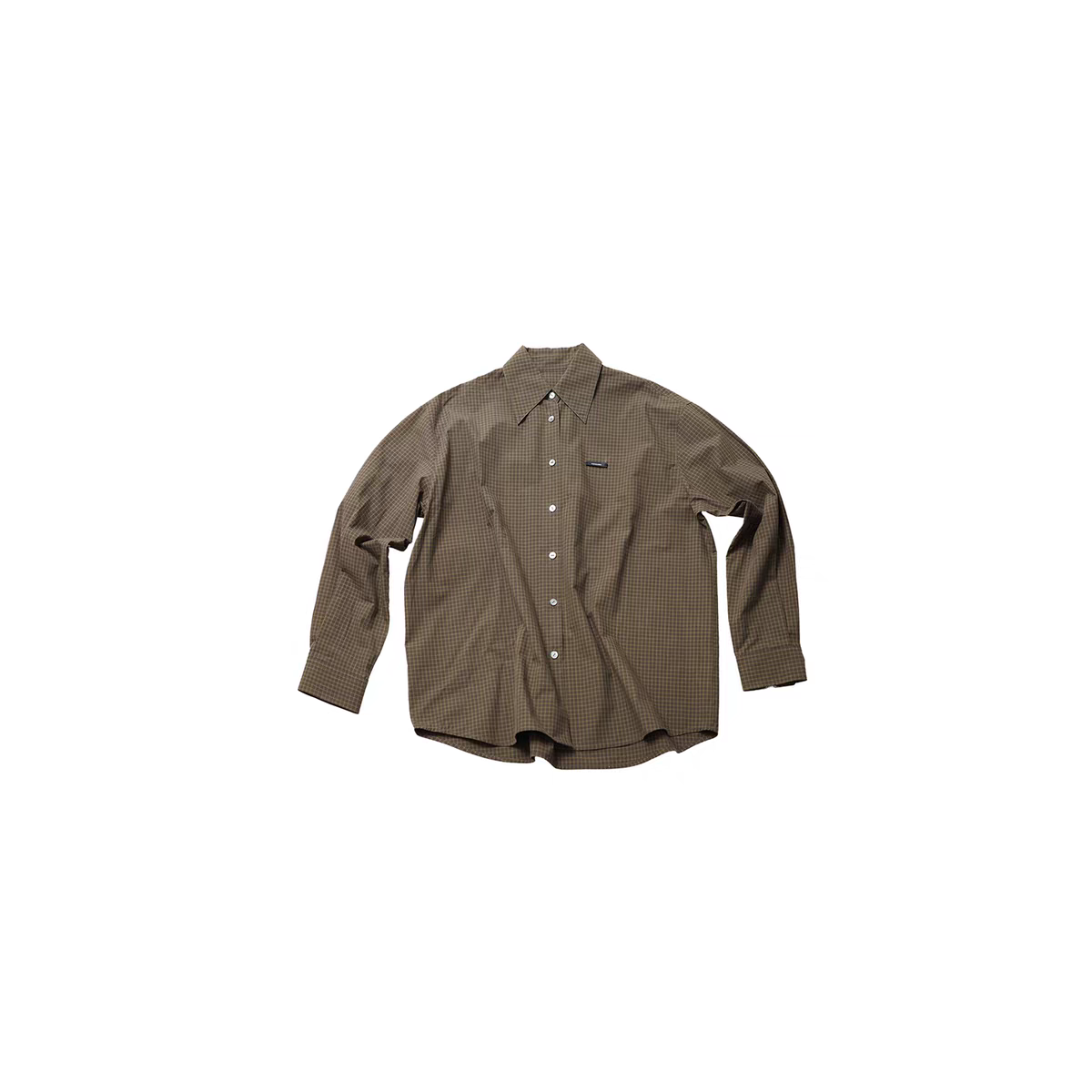 [新品]manzanilla设计师品牌25秋廓形格子宽松翻领衬衫