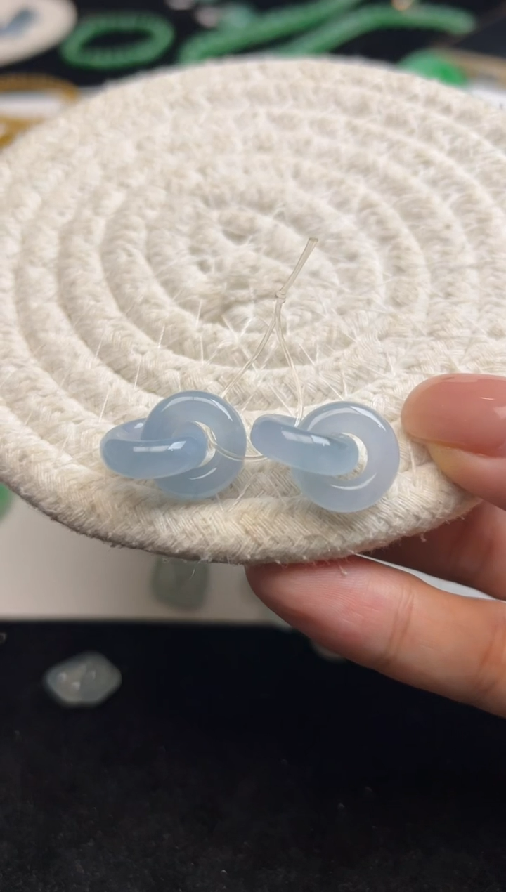 未镶嵌定制翡翠紫环环一对2800+280