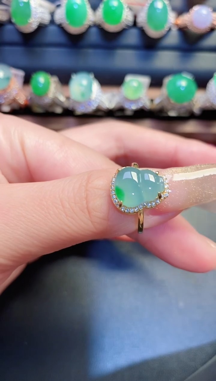 银S925镶嵌戒指翡翠天然