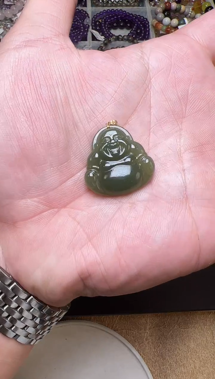 颈饰未镶嵌和田玉一**你和田玉佛公吊坠