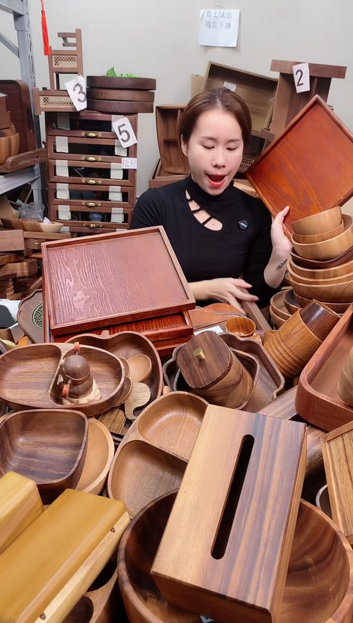 木  酸枣木榫卯正方盘27*27*2.5cm   直播间发 