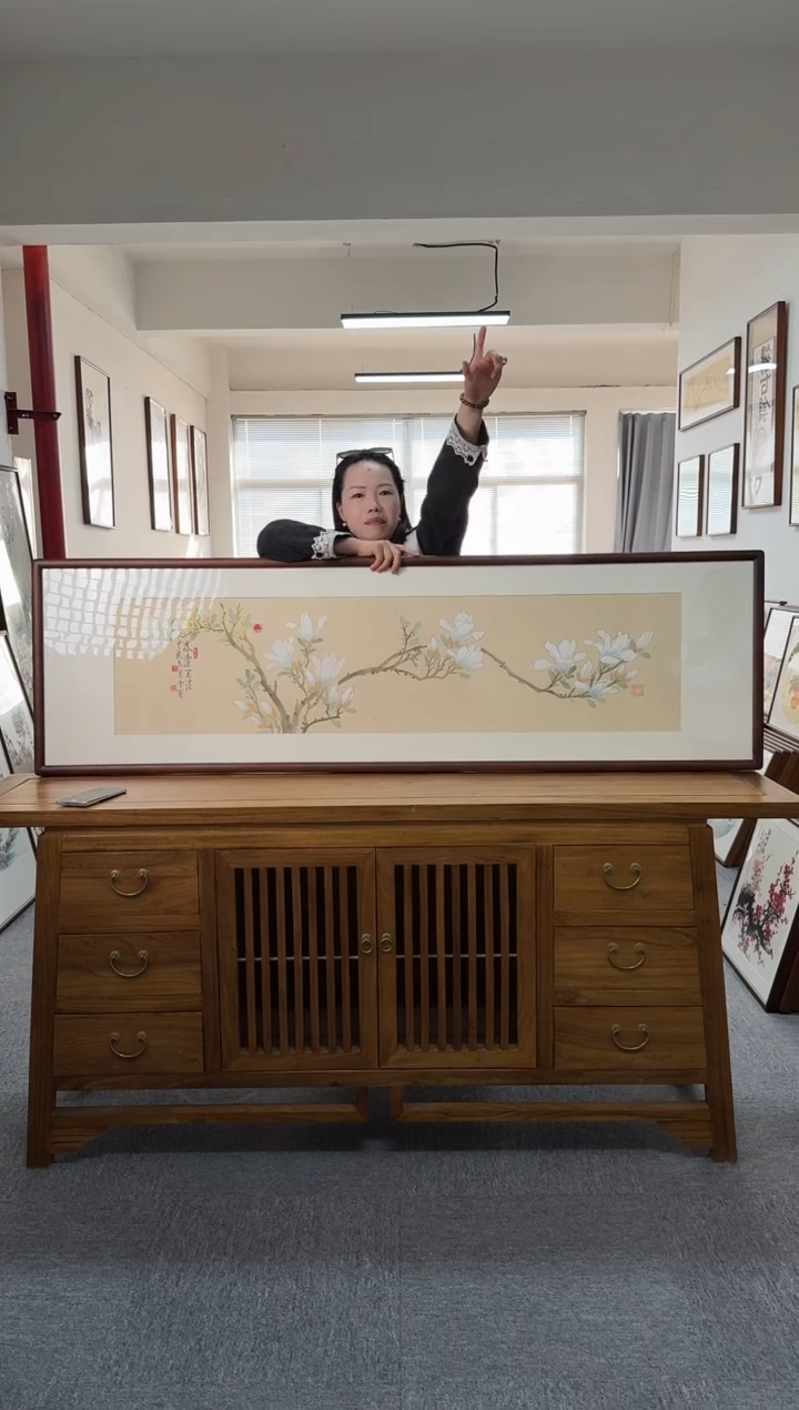 书法xw-白玉兰-53*175尺寸手绘同款