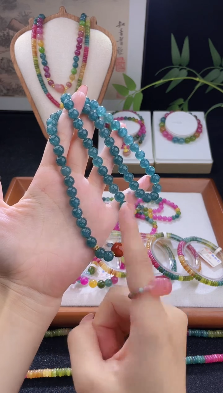 手链未镶嵌碧玺蓝碧玺三圈