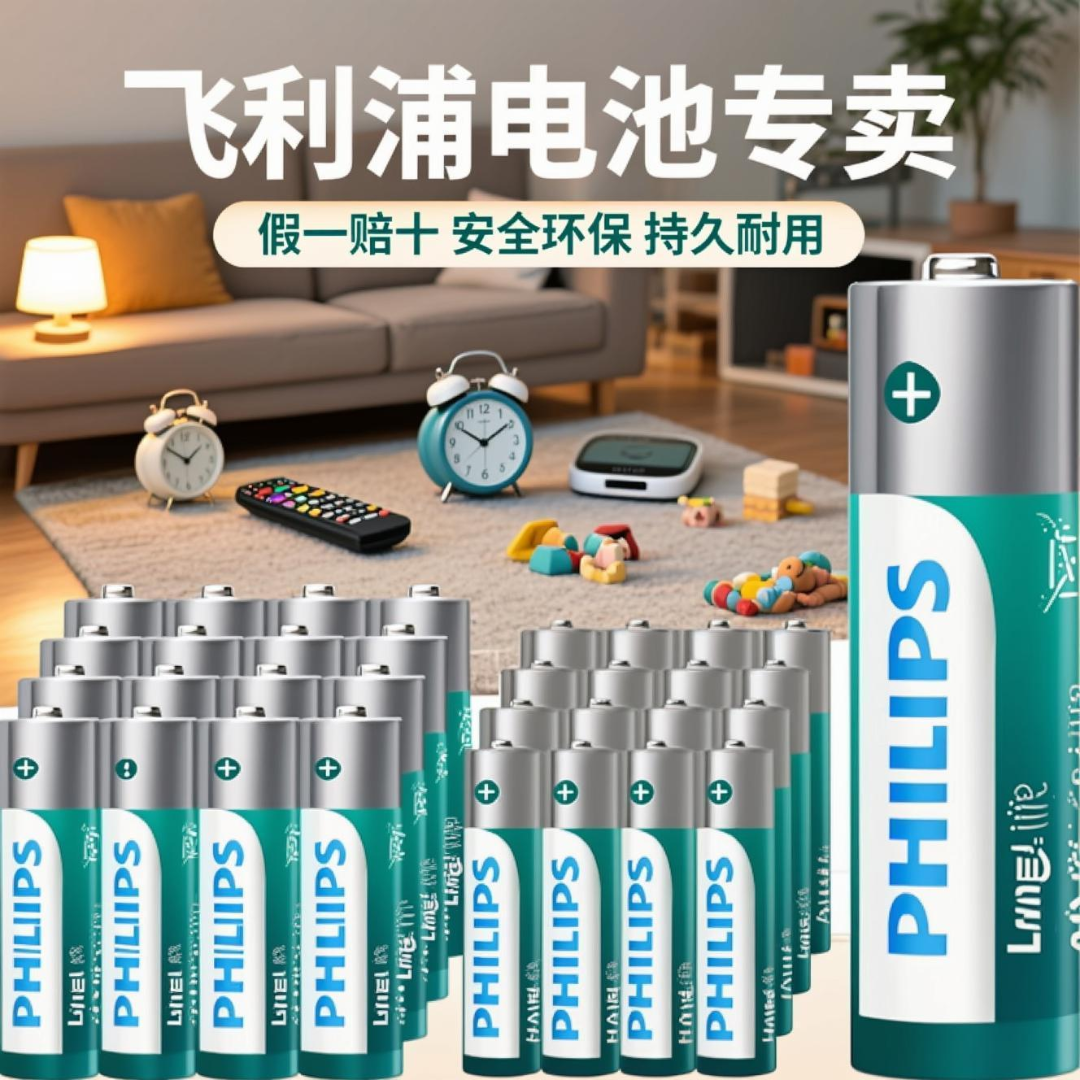 Philips/飞利浦官方正品干电池五号七号儿童玩具遥控器闹钟家庭装商品图