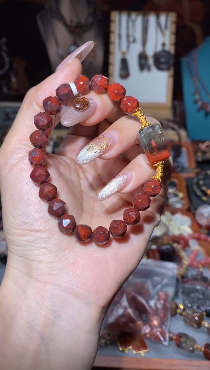 【闪购商品】水晶DIY手串未镶嵌红极光红伊丁