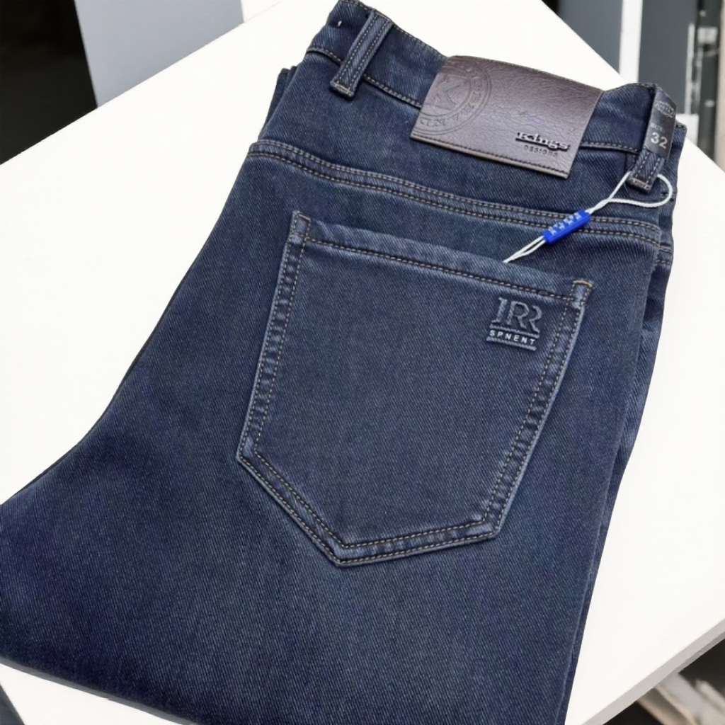 【高端牛仔裤）男士秋冬弹百搭商务休闲牛仔裤宽松直筒弹力超柔