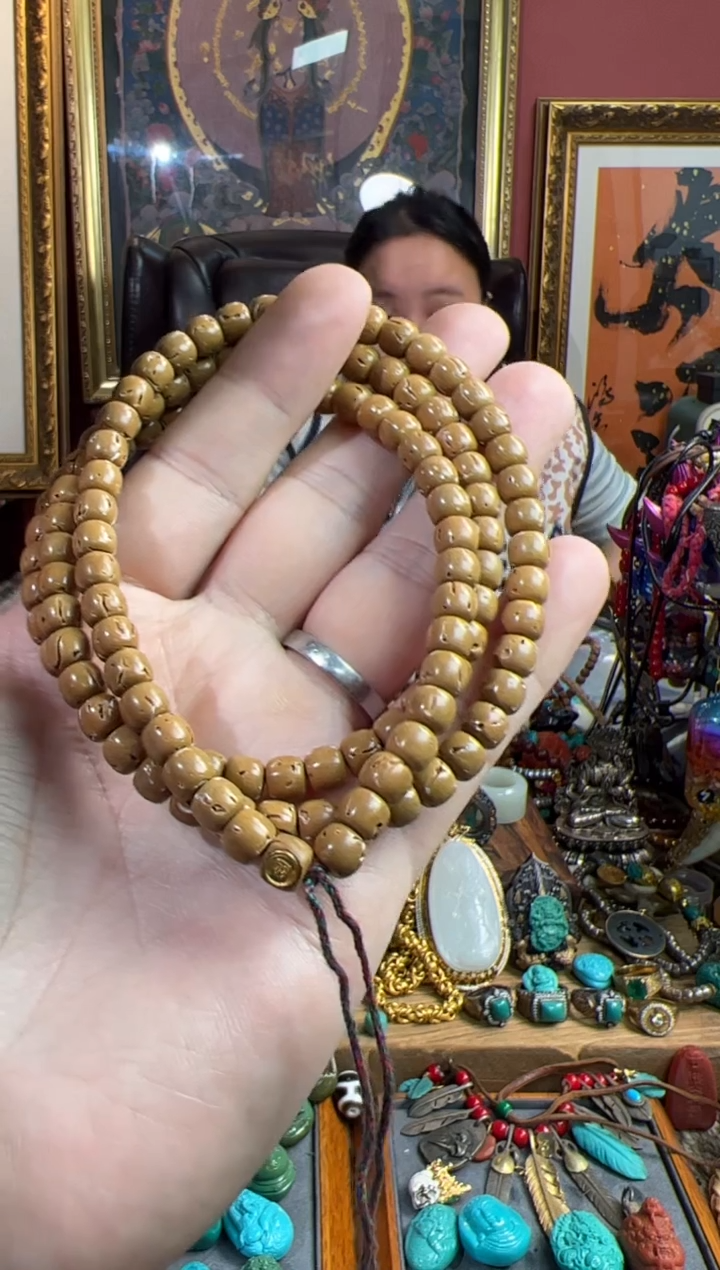 手串桃核鲨**椒69号  老型鸿运桃核金标长串套装ylp7mm