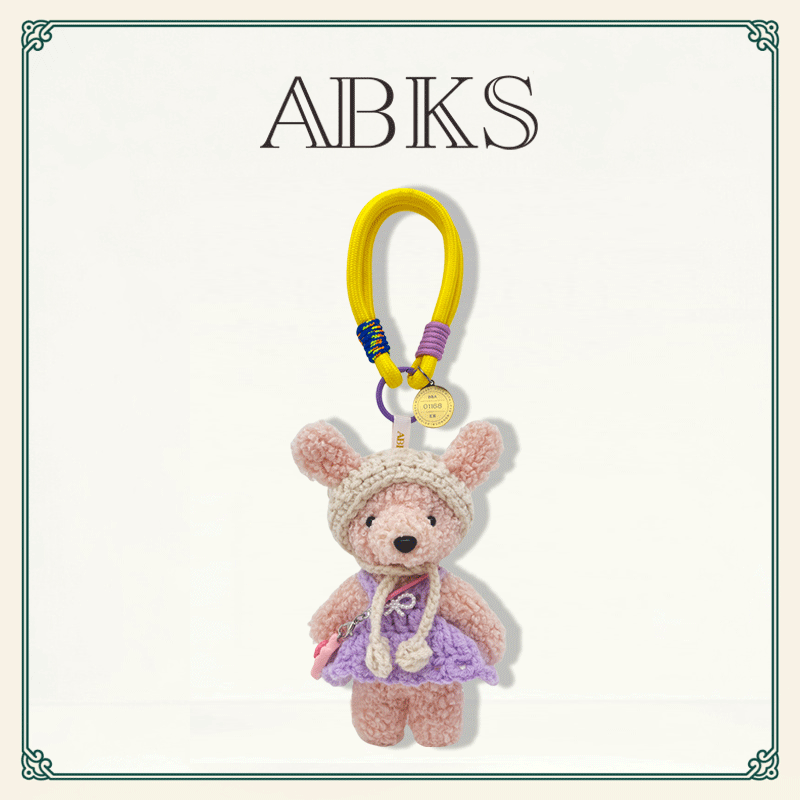 ABKS原创手工包包挂件公仔可爱毛绒娃娃小众玩偶挂件手机挂绳0068