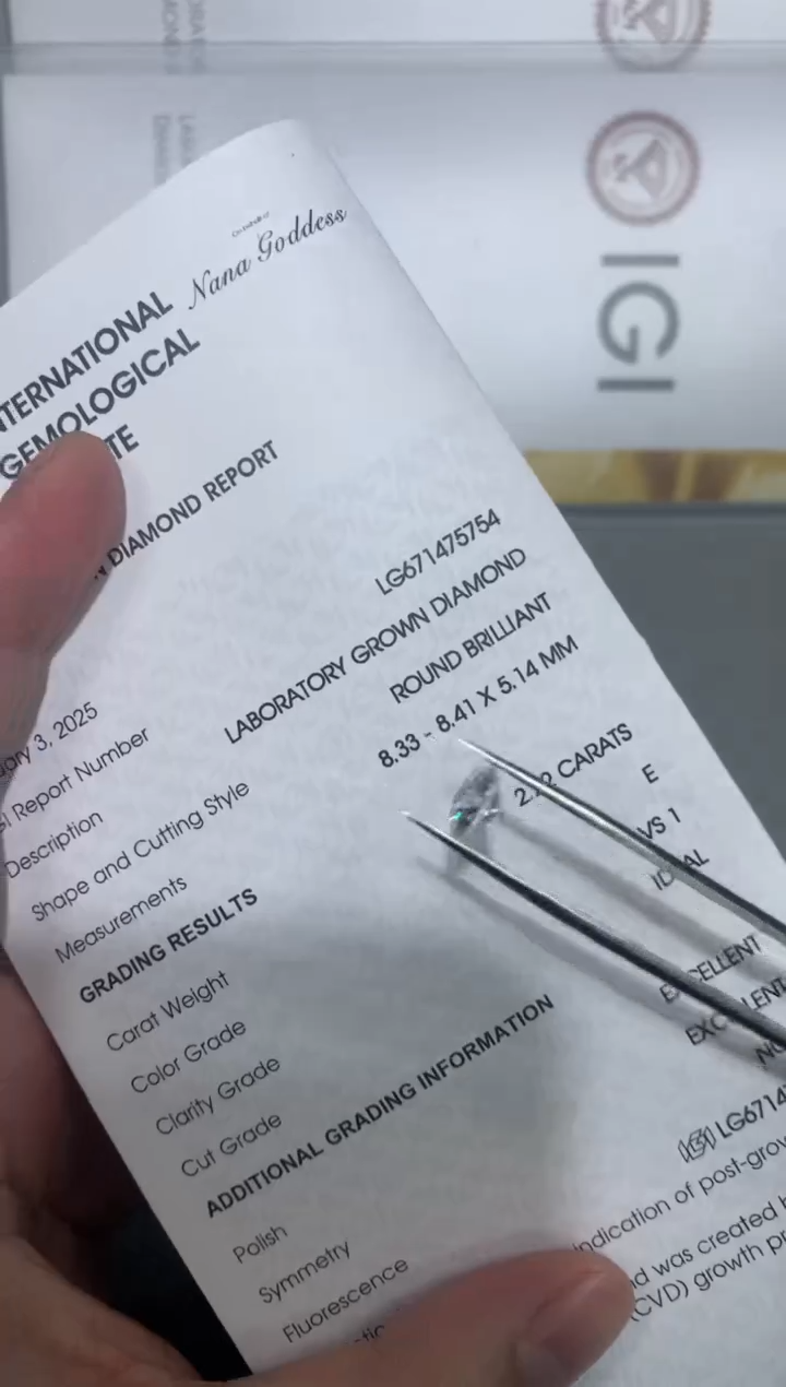 【闪购商品】实验室培育钻石裸石未镶嵌2.22E671475754