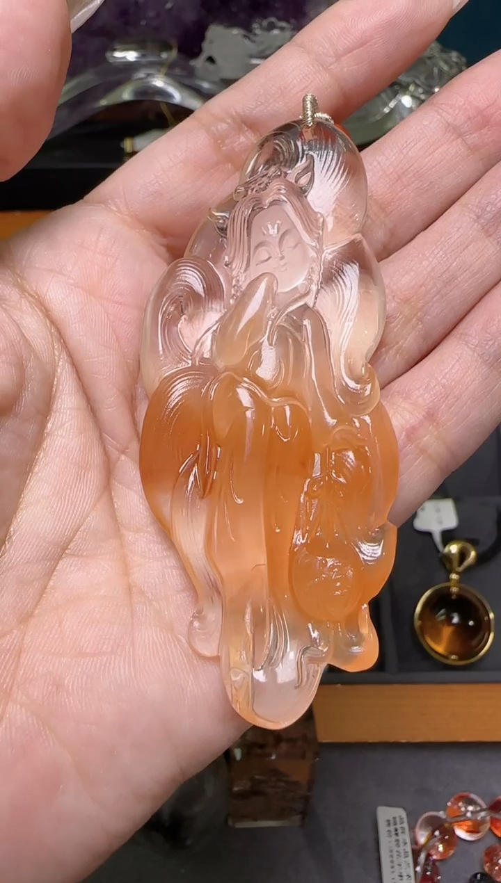 【闪购商品】水晶吊坠未镶嵌红兔毛仙女吊坠 JP38218成成