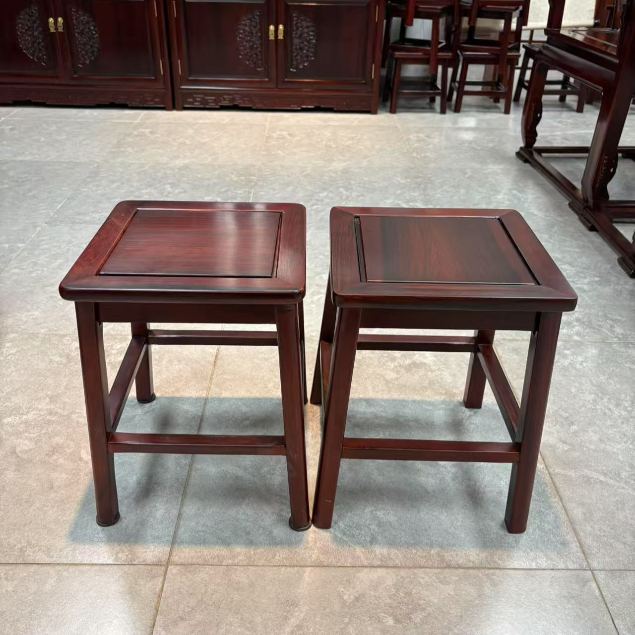 柬酸枝 餐凳 茶台客凳 高脚凳尺寸【cm】：33*33*40