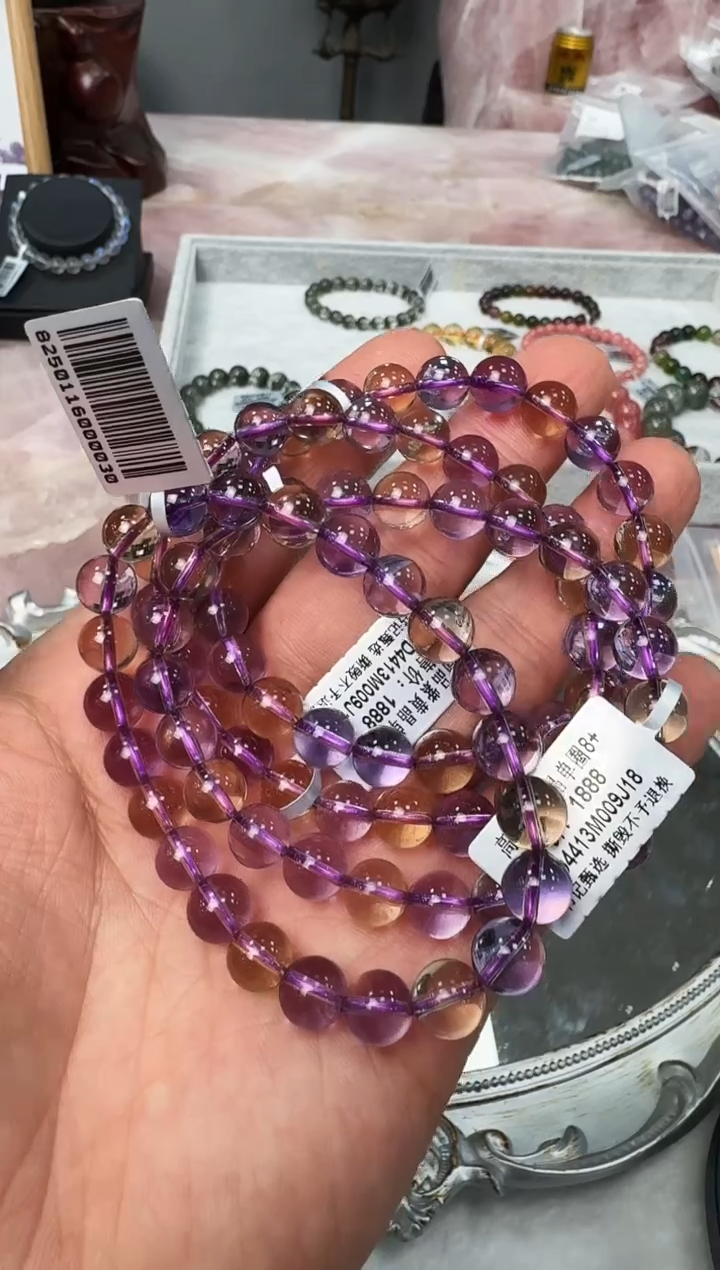 【闪购商品】水晶手链未镶嵌GD4413约8mm多样性发一件