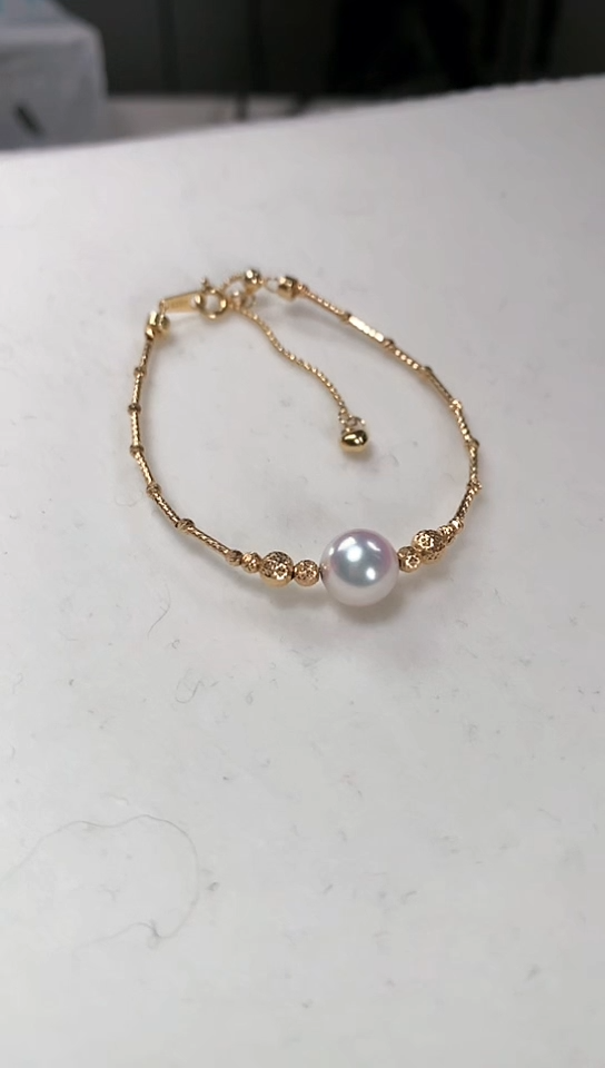 【闪购商品】海水珍珠手链18K金镶嵌莹彩手链