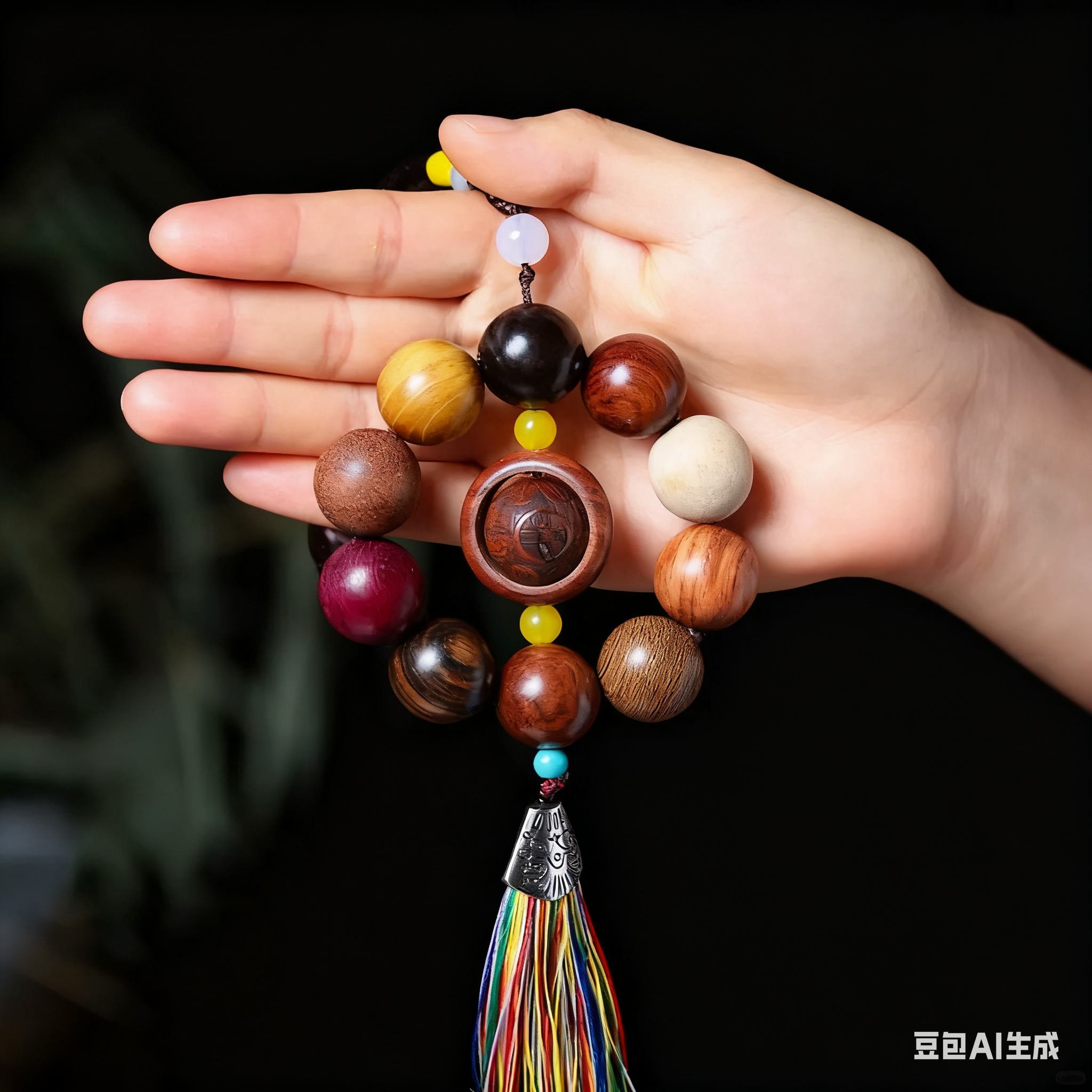 游珠小串-@166流苏多宝木制车挂