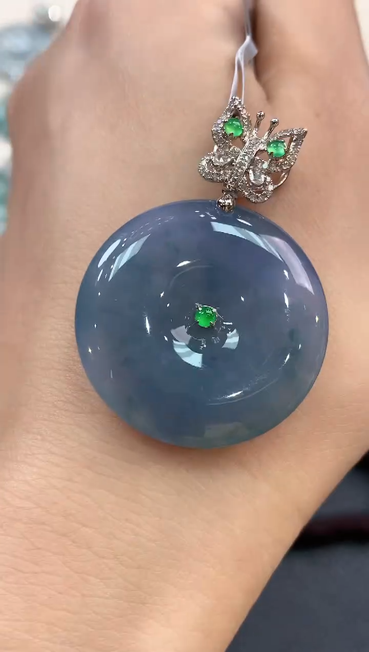 【闪购商品】翡翠吊坠(不含链)18K金镶嵌B51有色差