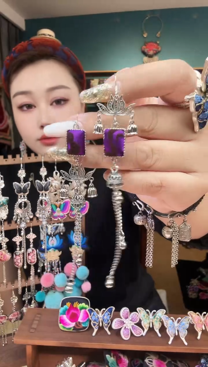 刺绣纯手工民族风刺绣耳环