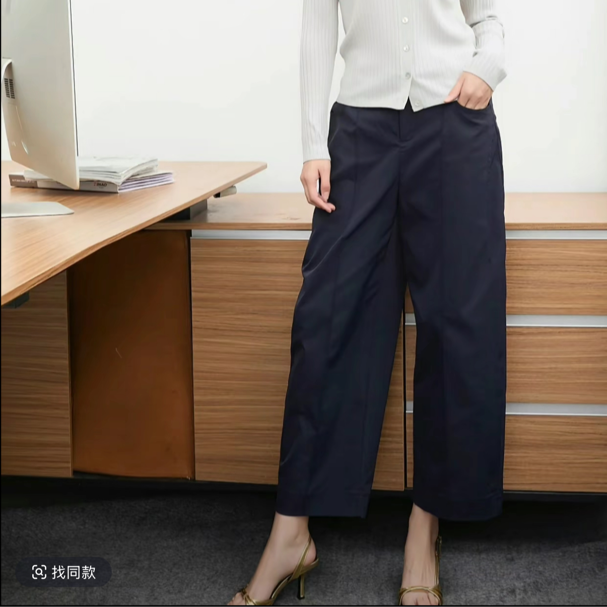 长裤阔腿裤高腰纯色直筒裤简约拉链休闲裤春夏春夏秋130335